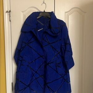 Blue Geometric Women's Coat